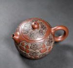 Nixing Clay Teapot, Gourd & Vine Relief Carving - Image 5