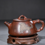 Nixing Clay Shi Piao Teapot, Galloping Horse Relief Carving