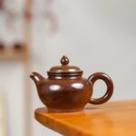 Gilded Series Small Teapot 100cc Golden Brown Kiln Variations Pure Wood-Fired Bare Fired Qinzhou Nixing Clay Tea Set from Guangxi - Image 3