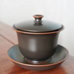 Non-hot-to-touch San Cai Gaiwan Set, Guangxi Qinzhou Nixing Pottery Teapot with Full Holes, Built-in Filter, Tea-Strainer-Free Gaiwan - 图片 5