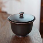 Non-hot-to-touch San Cai Gaiwan Set, Guangxi Qinzhou Nixing Pottery Teapot with Full Holes, Built-in Filter, Tea-Strainer-Free Gaiwan - 图片 3