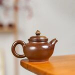 Gilded Series Small Teapot 100cc Golden Brown Kiln Variations Pure Wood-Fired Bare Fired Qinzhou Nixing Clay Tea Set from Guangxi - Image 4