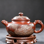 Qinzhou Nixing Pottery · Dragon‑Phoenix All‑Relief Teapot