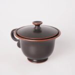 Purple clay Ni Xing pottery lidded teacup, handmade