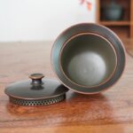 Non-hot-to-touch San Cai Gaiwan Set, Guangxi Qinzhou Nixing Pottery Teapot with Full Holes, Built-in Filter, Tea-Strainer-Free Gaiwan - 图片 2