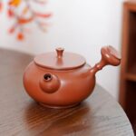 Side-handled Rongtian Teapot, about 120cc, Nixing pottery from Qinzhou, Guangxi