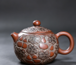 Nixing Clay Teapot, Gourd & Vine Relief Carving