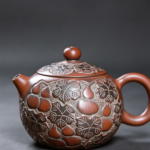 Nixing Clay Teapot, Gourd & Vine Relief Carving