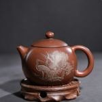 Hand-Etched Pine Crane Nixing Pottery Xishi Teapot
