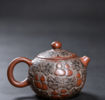 Nixing Clay Teapot, Gourd & Vine Relief Carving - Image 3