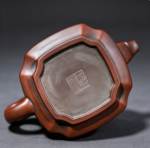 Nixing Clay Square Teapot, Pixiu Knob & Landscape Relief Carving - Image 5