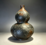Full‑Carved Fu‑Lu Gourd Nixing Pottery Ornament Vase - 이미지 2