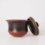 Tumbler Gaiwan with full holes for built-in filtering, purely handmade Ni Xing pottery - 이미지 2